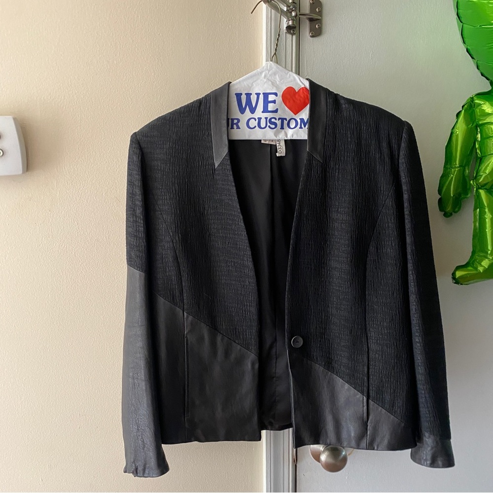 Helmet Lang Leather Blazer